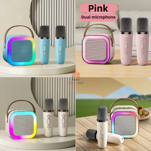 K12 RGB Karaoke Bluetooth Speaker with Two Microphones, 8W Sound Power, Bluetooth 5.0 Connectivity